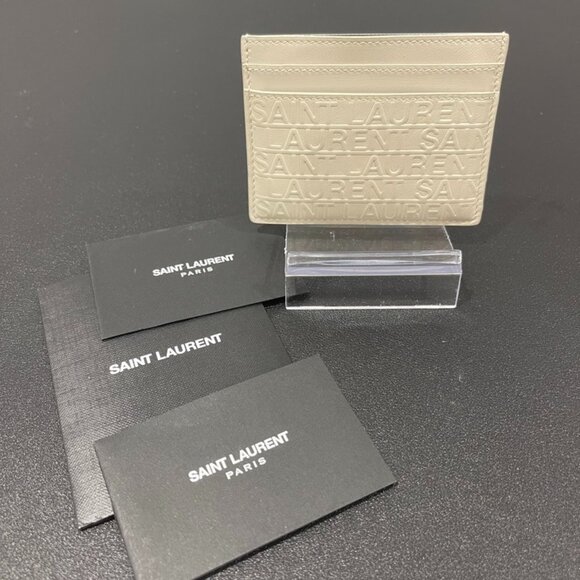 Saint Laurent Leather Logo Card Holder (JB1095) - Picture 1 of 6